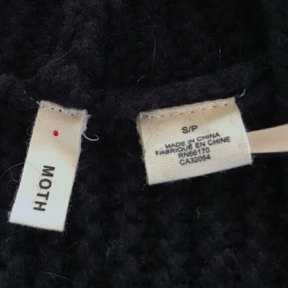 Moth Anthro Oltrarno Black Wool Blend Cardigan - Picture 5 of 9